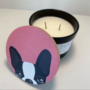 SAND + PAWS Vanilla Sandalwood Scented 12oz Candle New French Bulldog Pet Lover